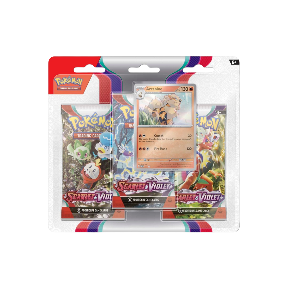 Scarlet & Violet — 3-Packs & Arcanine Promo Card